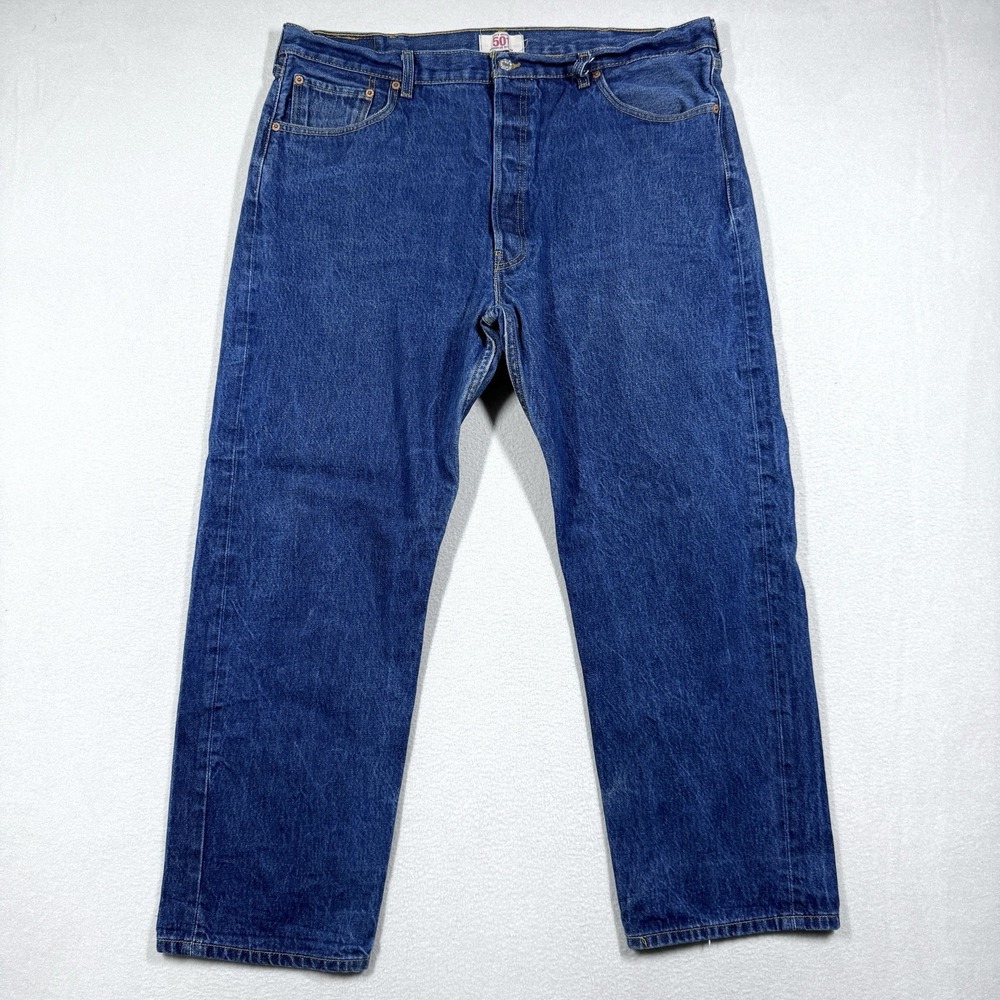 Vintage Levis 501 Jeans Mens 42x32 Blue Rigid Straight Leg Button Fly Y2K Denim